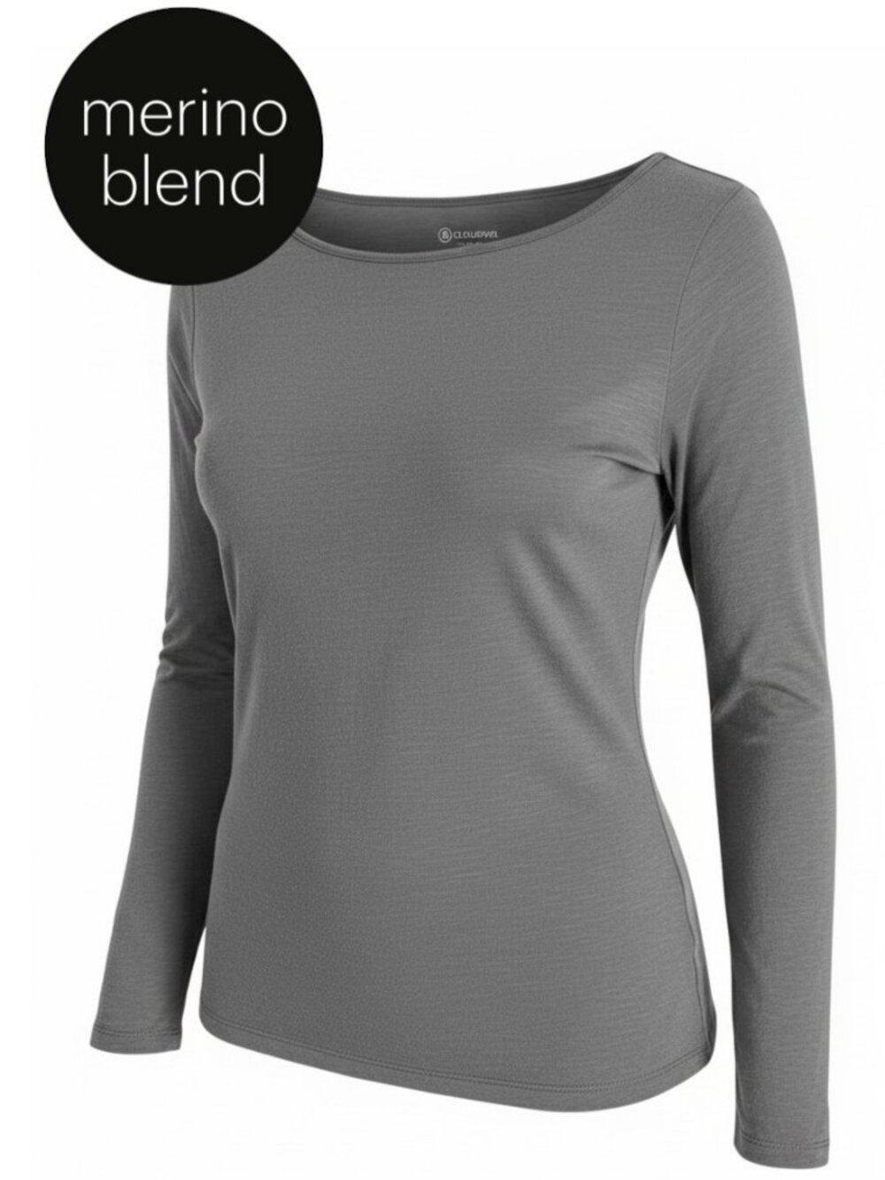 CLOUDVEIL Grey Merino Wool Long Sleeve Base Layer Made in Canada size M